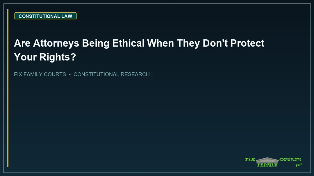 Are Attorneys Being Ethical When They Don't Protect Your Rights?
