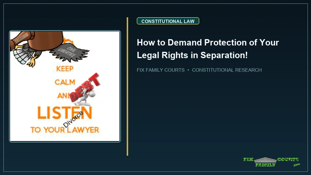 How to Demand Protection of Your Legal Rights in Separation!
