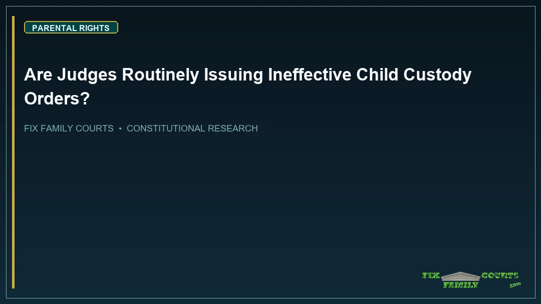 Are Judges Routinely Issuing Ineffective Child Custody Orders?