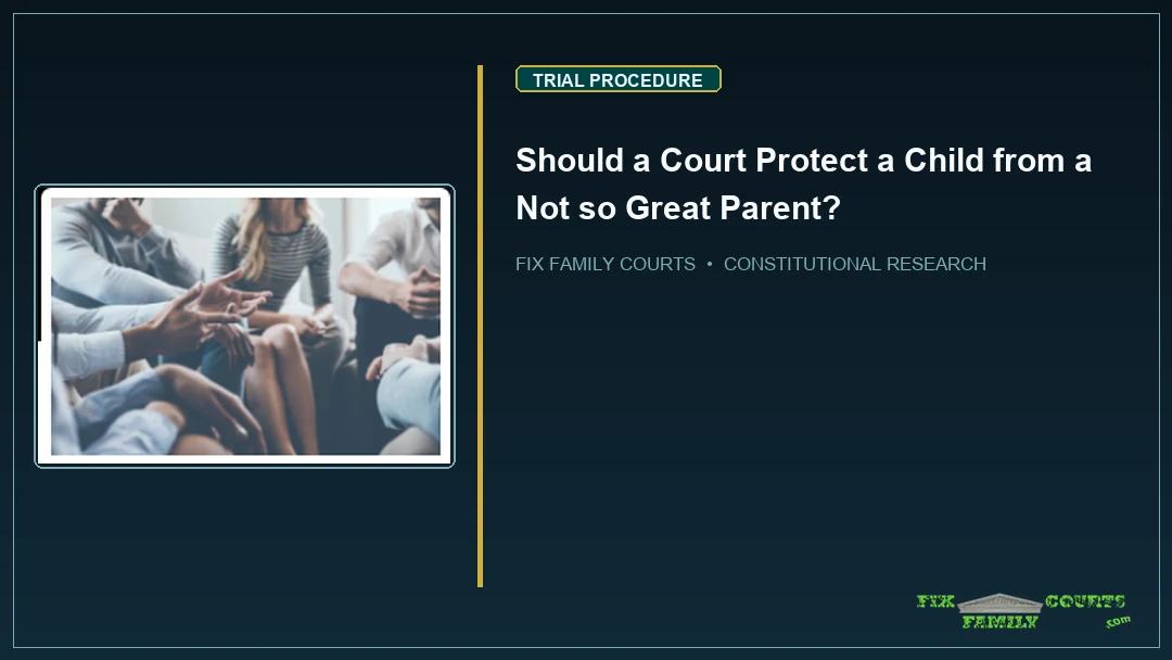 Should a Court Protect a Child from a Not so Great Parent?