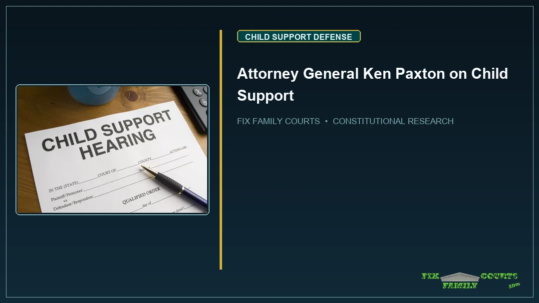 Attorney General Ken Paxton on Child Support