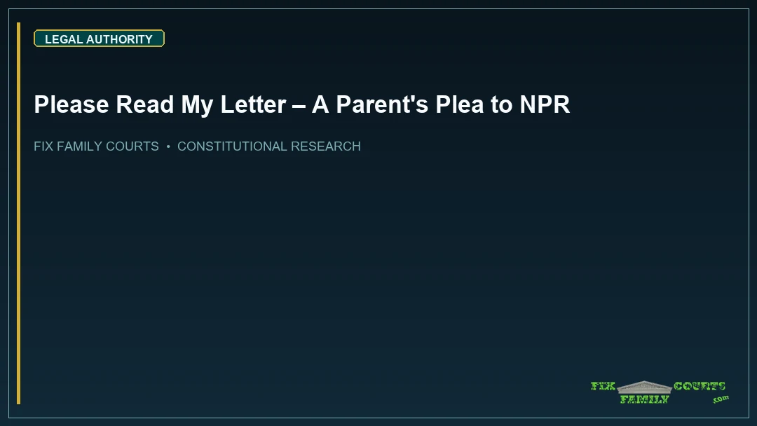 Please Read My Letter – A Parent's Plea to NPR