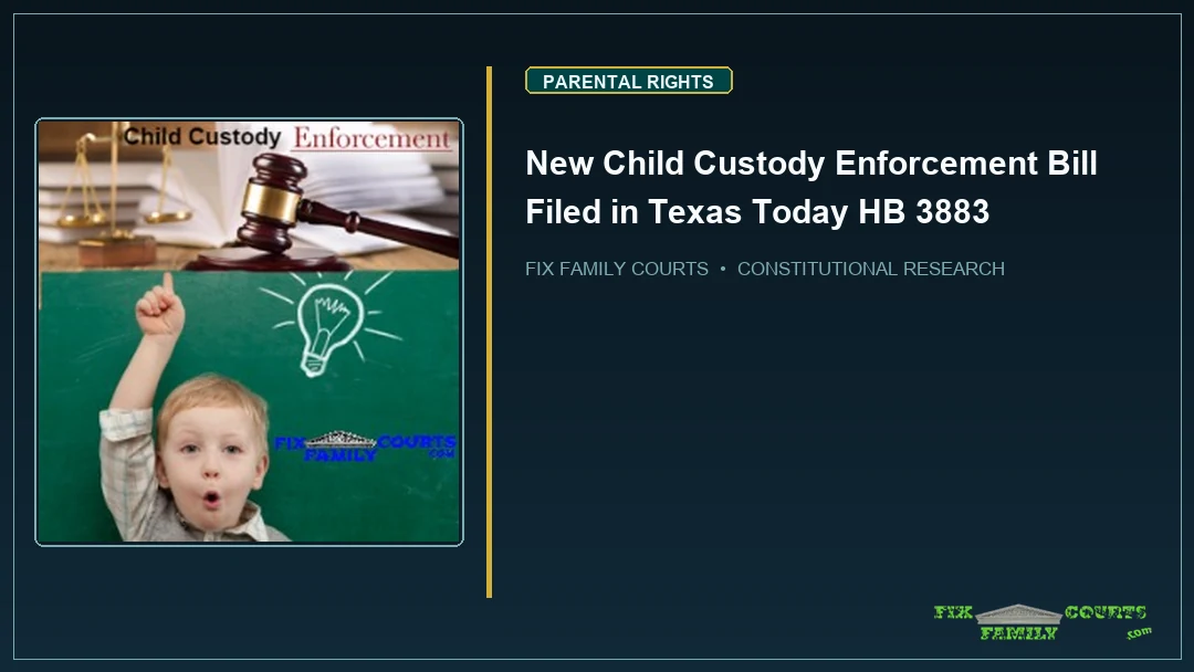 New Child Custody Enforcement Bill Filed in Texas Today HB 3883