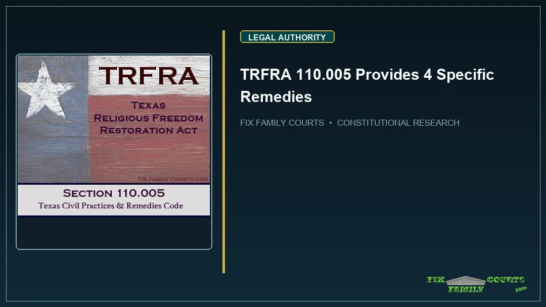 TRFRA 110.005 Provides 4 Specific Remedies