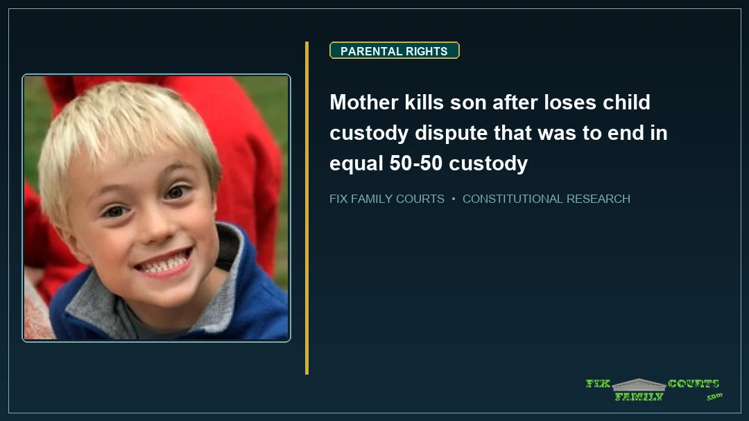 Mother kills son after loses child custody dispute that was to end in equal 50-50 custody