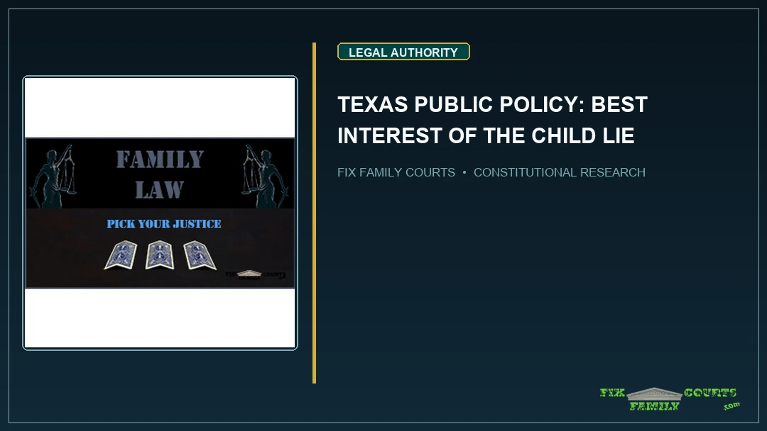 TEXAS PUBLIC POLICY: BEST INTEREST OF THE CHILD LIE