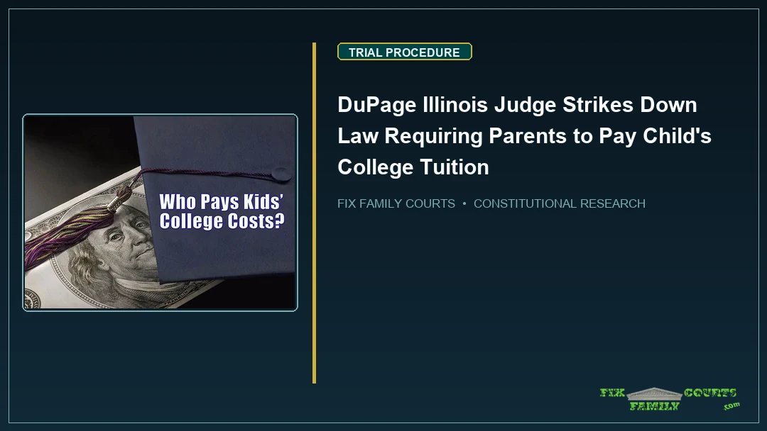 DuPage Illinois Judge Strikes Down Law Requiring Parents to Pay Child's College Tuition
