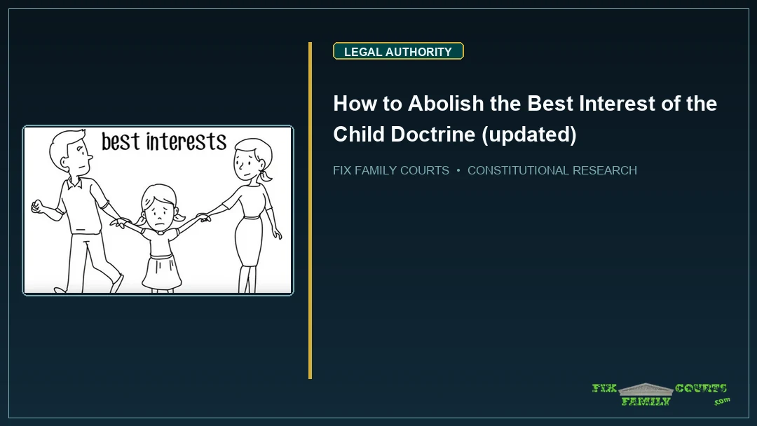 How to Abolish the Best Interest of the Child Doctrine (updated)