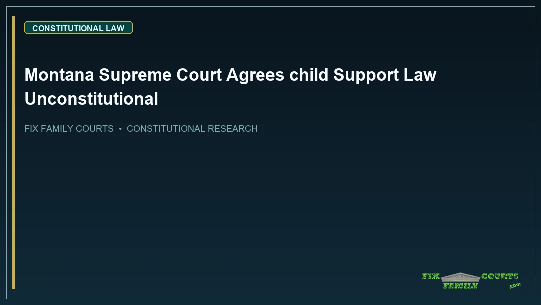 Montana Supreme Court Agrees child Support Law Unconstitutional
