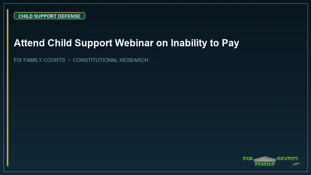 Attend Child Support Webinar on Inability to Pay