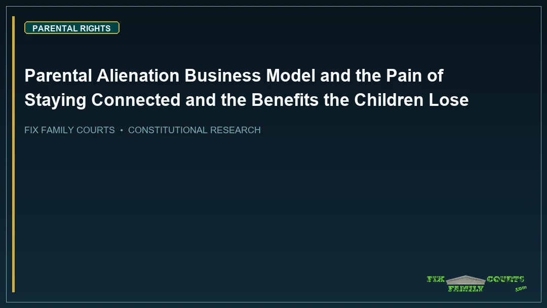 Parental Alienation Business Model and the Pain of Staying Connected and the Benefits the Children Lose
