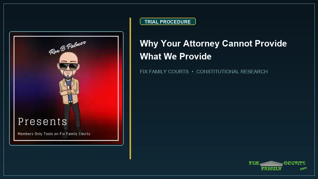 Why Your Attorney Cannot Provide What We Provide