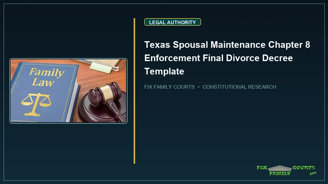 Texas Spousal Maintenance Chapter 8 Enforcement Final Divorce Decree Template