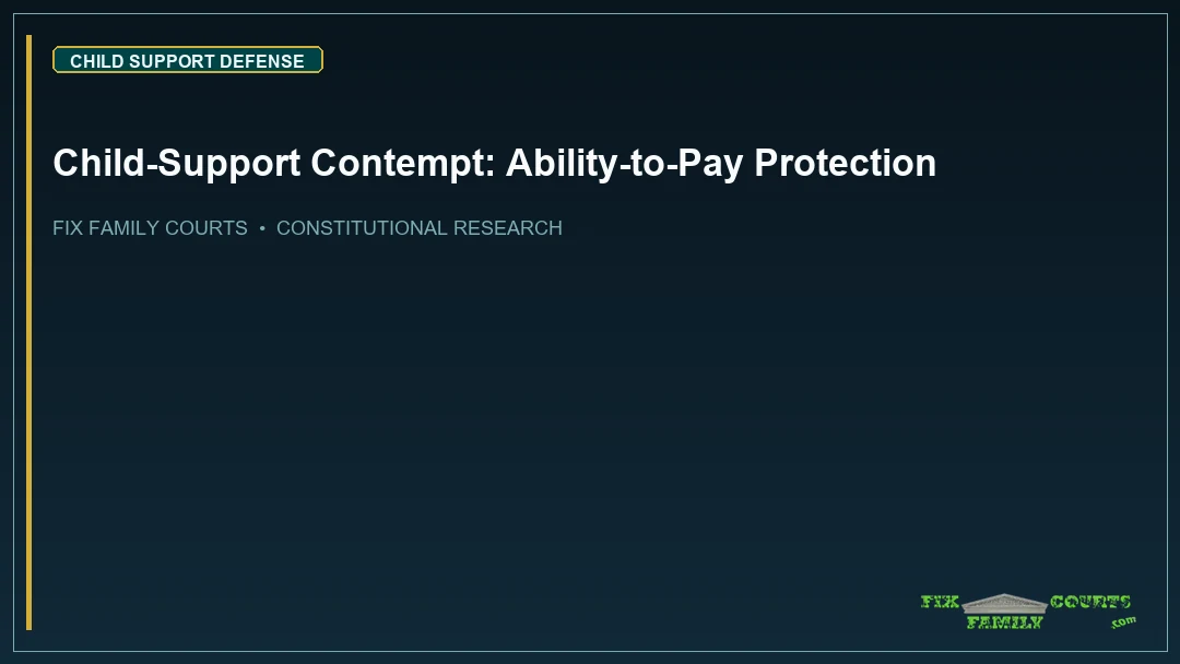 Child-Support Contempt: Ability-to-Pay Protection