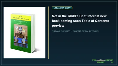 Not in the Child's Best Interest new book coming soon Table of Contents preview