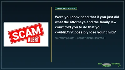 Were you convinced that if you just did what the attorneys and the family law court told you to do that you couldn't possibly lose your child?