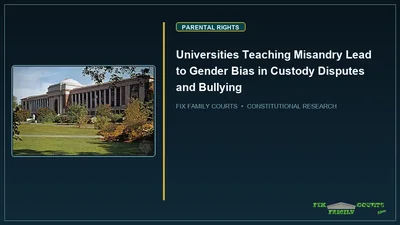 Universities Teaching Misandry Lead to Gender Bias in Custody Disputes and Bullying
