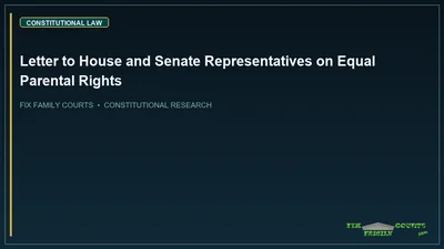 Letter to House and Senate Representatives on Equal Parental Rights