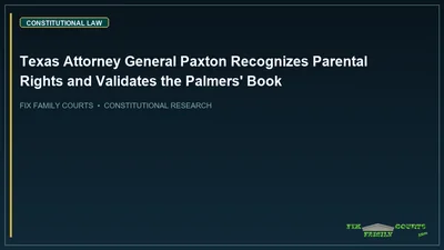 Texas Attorney General Paxton Recognizes Parental Rights and Validates the Palmers' Book